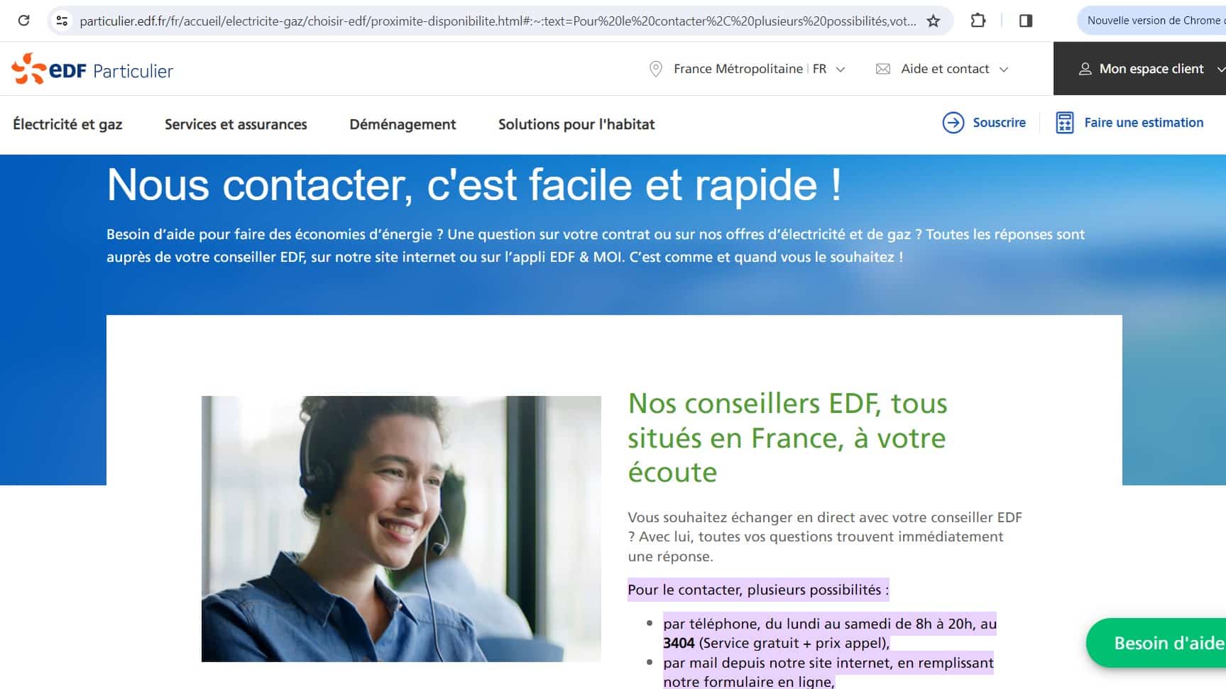 service client edf